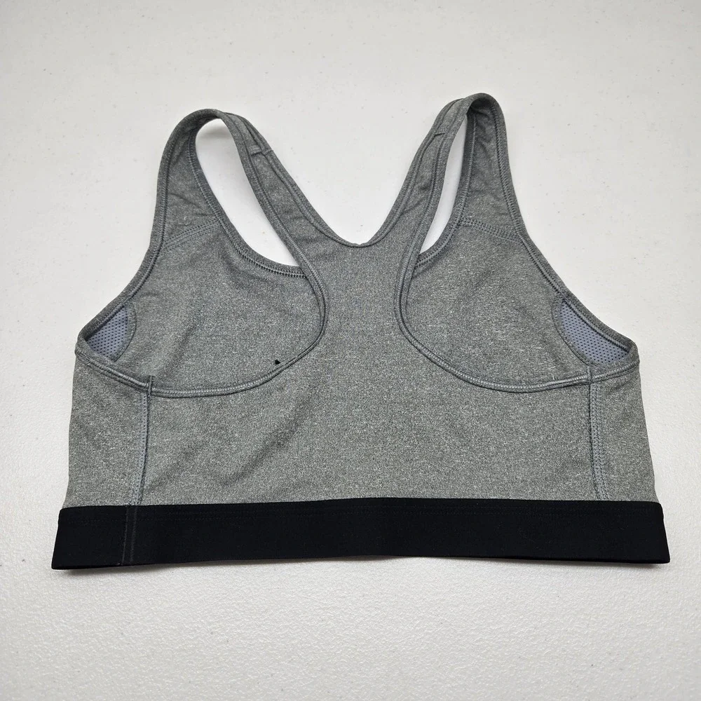 Nike Women Sports Bra‎ M Gray DRI FIT Wireless Jersey Racerback